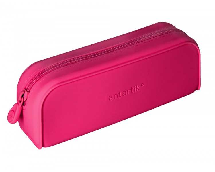 Estuche portatodo antartik prisma silicona soft rectangular 185x50x75 mm rosa fucsia