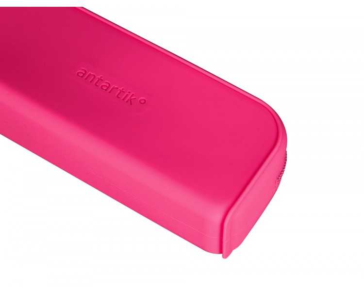 Estuche portatodo antartik prisma silicona soft rectangular 185x50x75 mm rosa fucsia