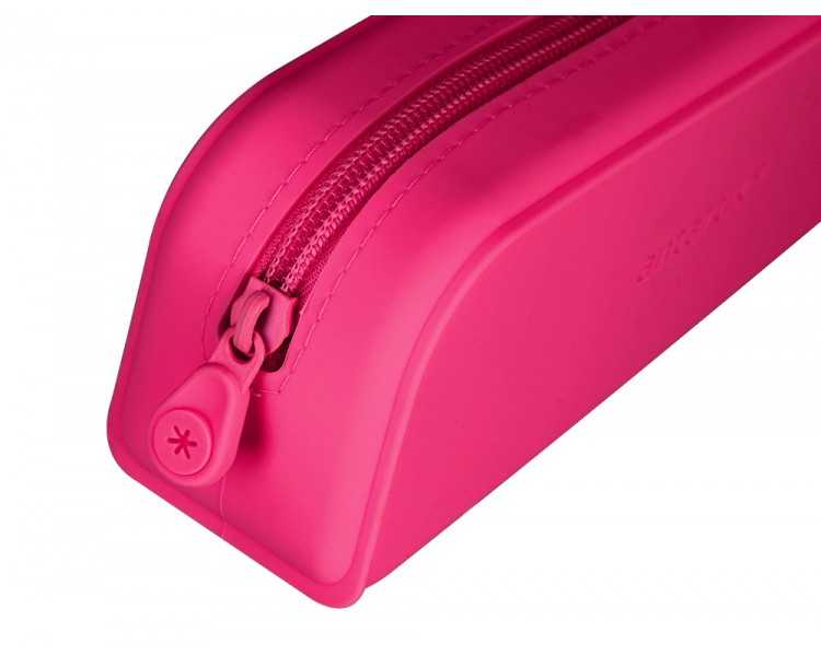 Estuche portatodo antartik prisma silicona soft rectangular 185x50x75 mm rosa fucsia