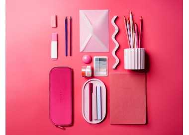 Estuche portatodo antartik prisma silicona soft rectangular 185x50x75 mm rosa fucsia