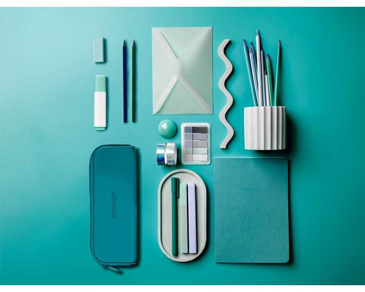 Estuche portatodo antartik prisma silicona soft rectangular 185x50x75 mm color turquesa