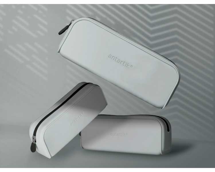 Estuche portatodo antartik prisma silicona soft rectangular 185x50x75 mm gris