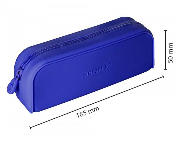 Estuche portatodo antartik prisma silicona soft rectangular 185x50x75 mm color azul oscuro