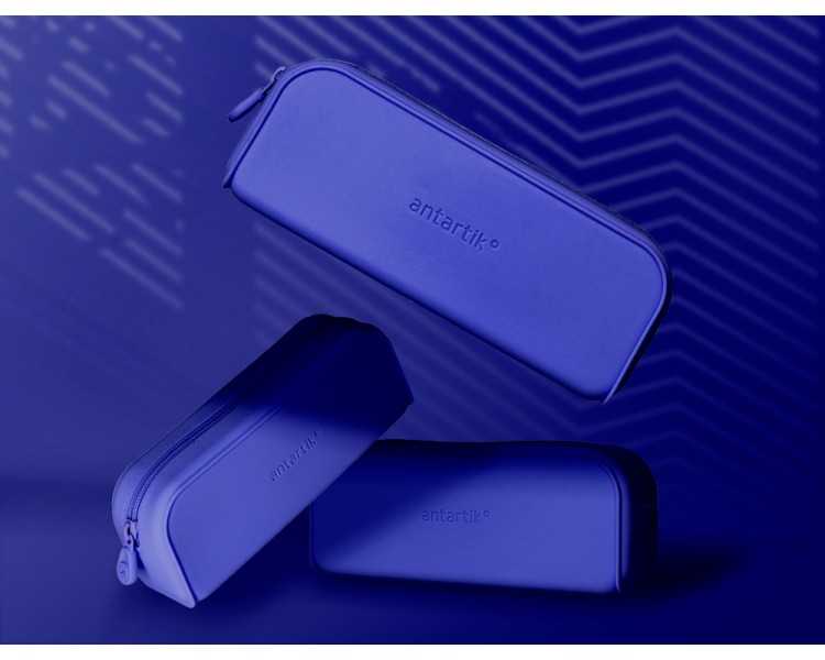 Estuche portatodo antartik prisma silicona soft rectangular 185x50x75 mm color azul oscuro
