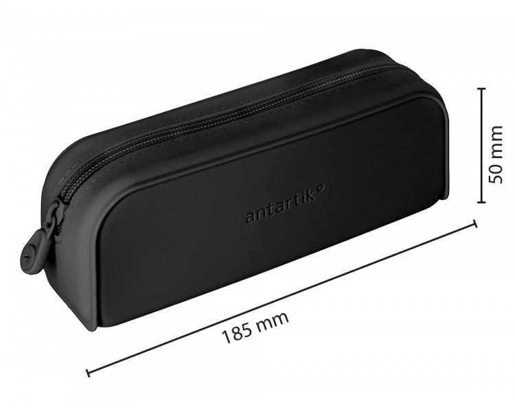 Estuche portatodo antartik prisma silicona soft rectangular 185x50x75 mm color negro