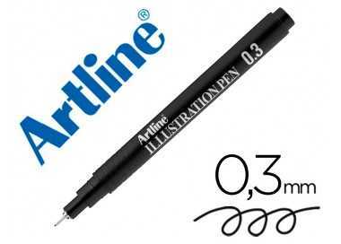 Rotulador artline calibrado micrometrico negro illustration pen ek-283iln punta poliacetal 0,3mm