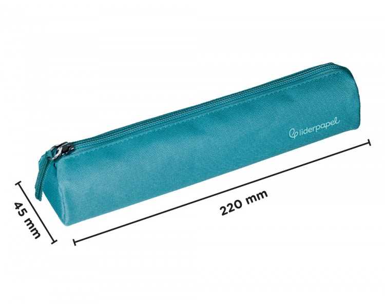 Estuche portatodo liderpapel slim cilindrico 220x45mm azulturquesa