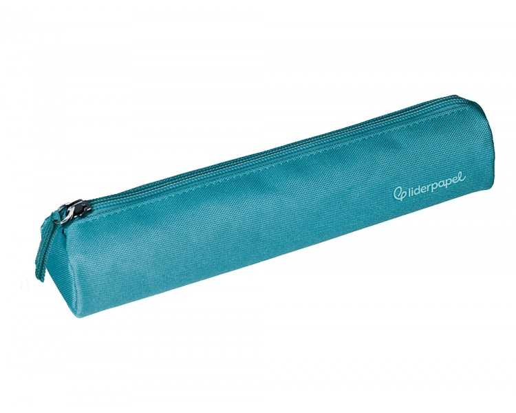 Estuche portatodo liderpapel slim cilindrico 220x45mm azulturquesa
