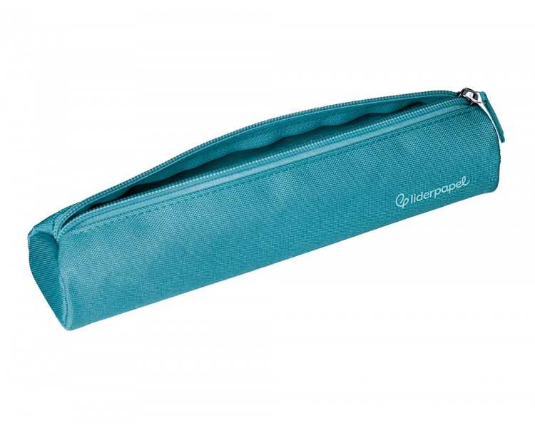 Estuche portatodo liderpapel slim cilindrico 220x45mm azulturquesa