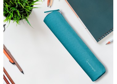 Estuche portatodo liderpapel slim cilindrico 220x45mm azulturquesa