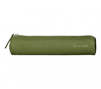 Estuche portatodo liderpapel slim cilindrico 220x45mm verde militar