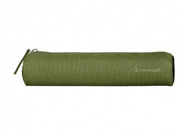 Estuche portatodo liderpapel slim cilindrico 220x45mm verde militar