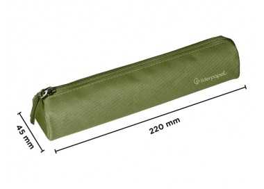 Estuche portatodo liderpapel slim cilindrico 220x45mm verde militar