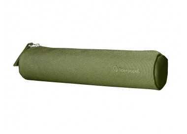 Estuche portatodo liderpapel slim cilindrico 220x45mm verde militar