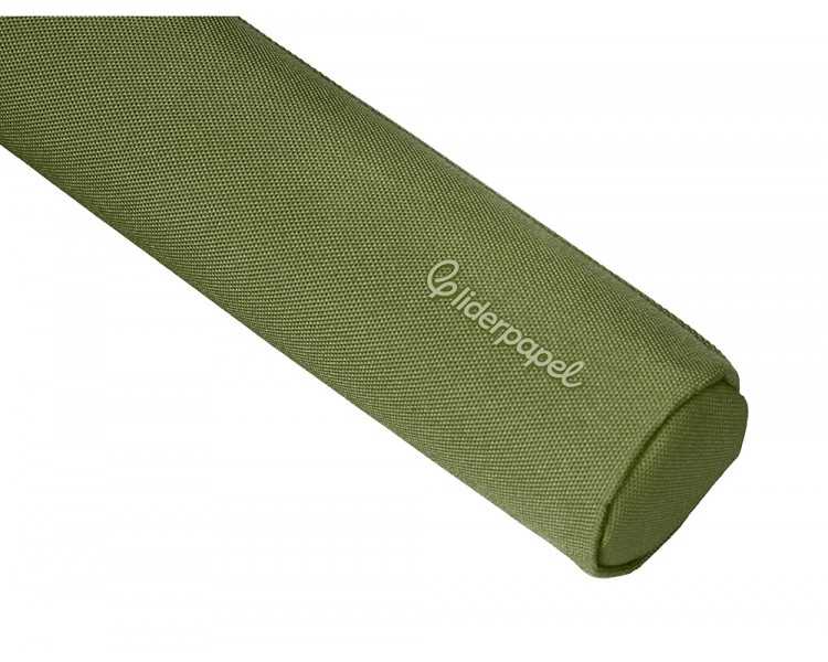 Estuche portatodo liderpapel slim cilindrico 220x45mm verde militar