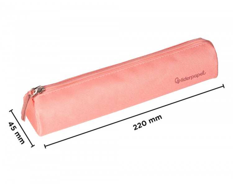 Estuche portatodo liderpapel slim cilindrico 220x45mm rosa