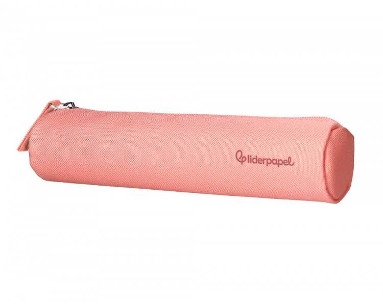 Estuche portatodo liderpapel slim cilindrico 220x45mm rosa