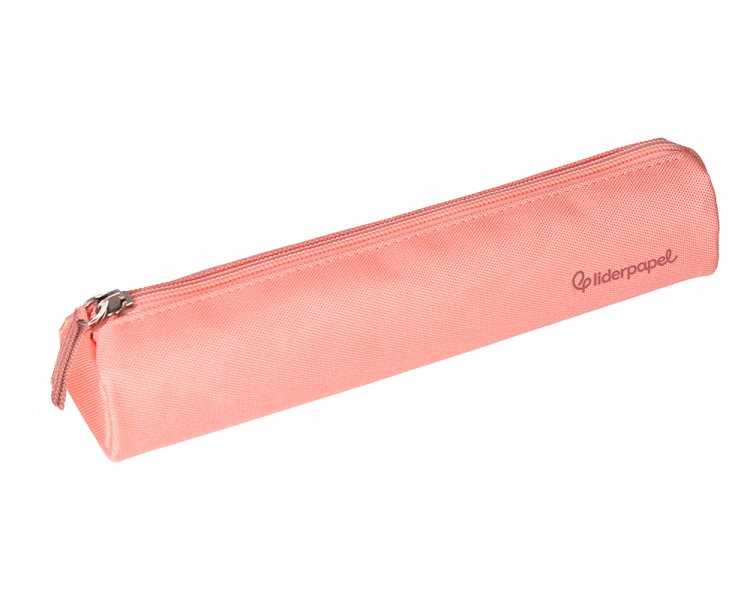 Estuche portatodo liderpapel slim cilindrico 220x45mm rosa