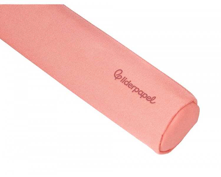 Estuche portatodo liderpapel slim cilindrico 220x45mm rosa