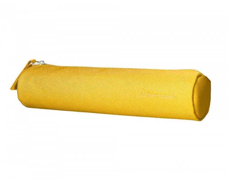 Estuche portatodo liderpapel slim cilindrico 220x45mm amarillo