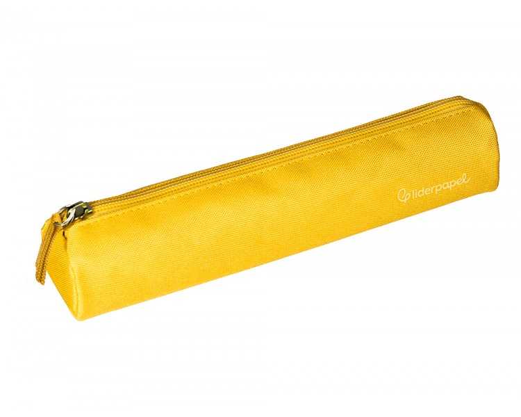 Estuche portatodo liderpapel slim cilindrico 220x45mm amarillo