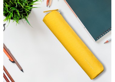 Estuche portatodo liderpapel slim cilindrico 220x45mm amarillo