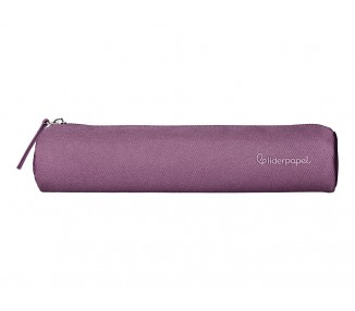 Estuche portatodo liderpapel slim cilindrico 220x45mm morado empolvado