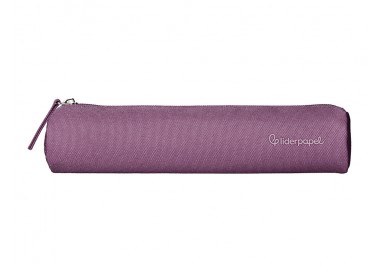 Estuche portatodo liderpapel slim cilindrico 220x45mm morado empolvado