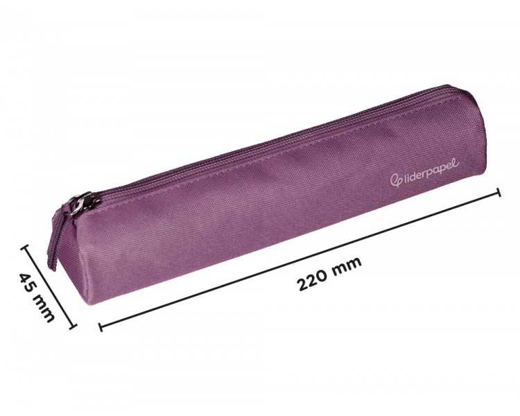 Estuche portatodo liderpapel slim cilindrico 220x45mm morado empolvado