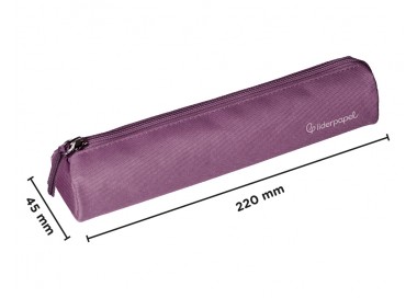 Estuche portatodo liderpapel slim cilindrico 220x45mm morado empolvado