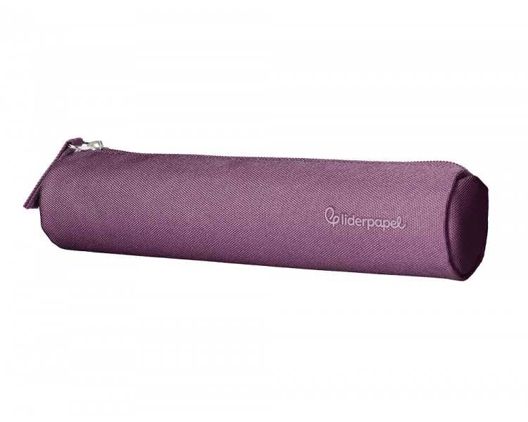 Estuche portatodo liderpapel slim cilindrico 220x45mm morado empolvado