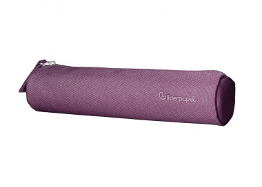 Estuche portatodo liderpapel slim cilindrico 220x45mm morado empolvado