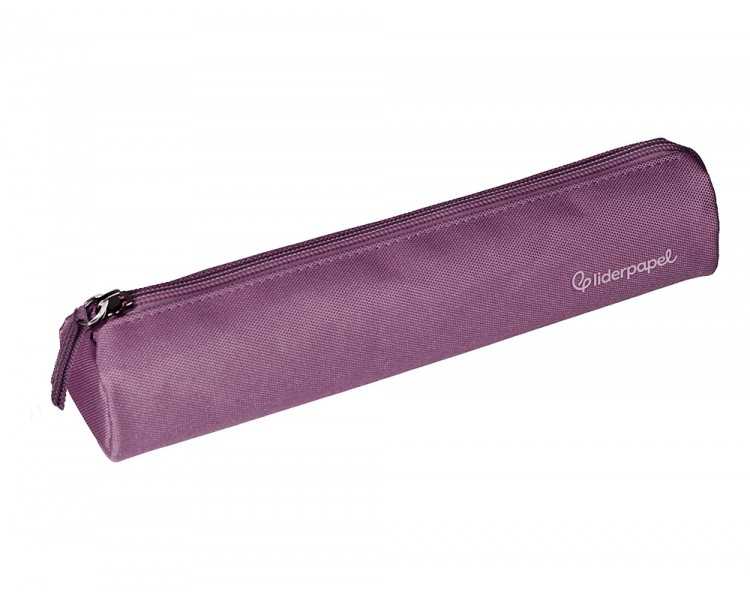 Estuche portatodo liderpapel slim cilindrico 220x45mm morado empolvado