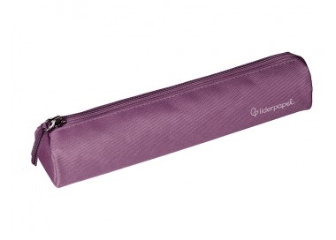 Estuche portatodo liderpapel slim cilindrico 220x45mm morado empolvado