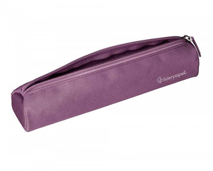 Estuche portatodo liderpapel slim cilindrico 220x45mm morado empolvado