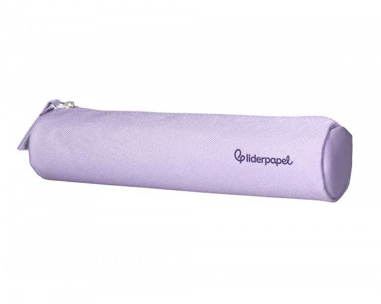 Estuche portatodo liderpapel slim cilindrico 220x45mm lila