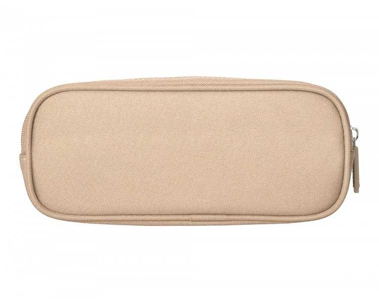 Estuche portatodo liderpapel classic ovalado 2 cremalleras con bolsillo delantero 210x90mm crema