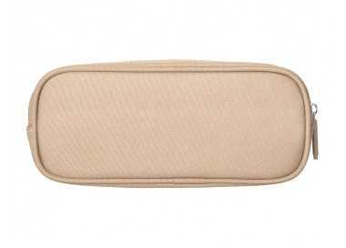 Estuche portatodo liderpapel classic ovalado 2 cremalleras con bolsillo delantero 210x90mm crema