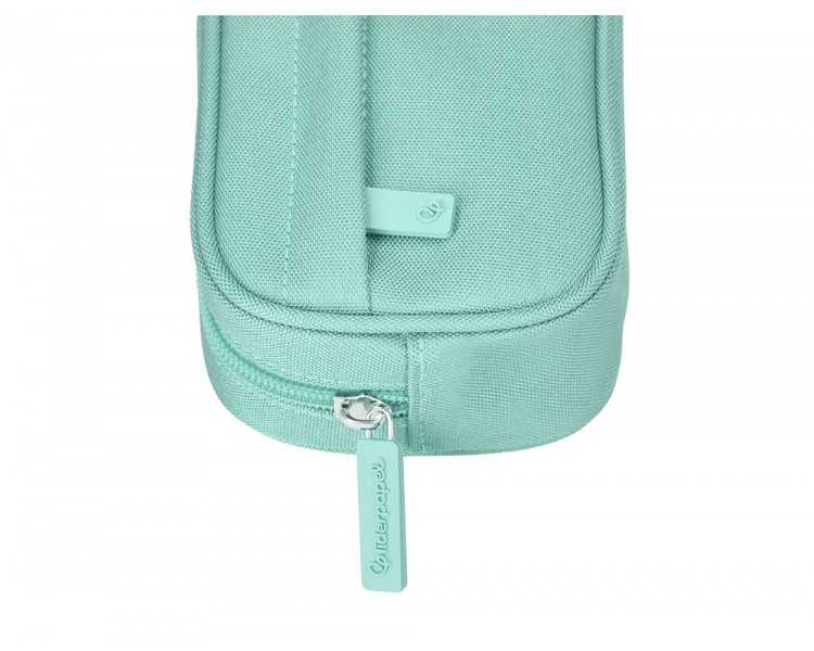 Estuche portatodo liderpapel classic ovalado 2 cremalleras con bolsillo delantero 210x90mm verde manzana