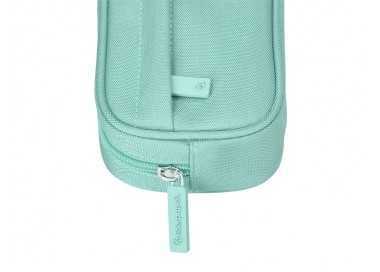 Estuche portatodo liderpapel classic ovalado 2 cremalleras con bolsillo delantero 210x90mm verde manzana