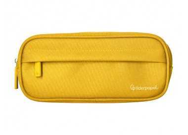 Estuche portatodo liderpapel classic ovalado 2 cremalleras con bolsillo delantero 210x90mm amarillo
