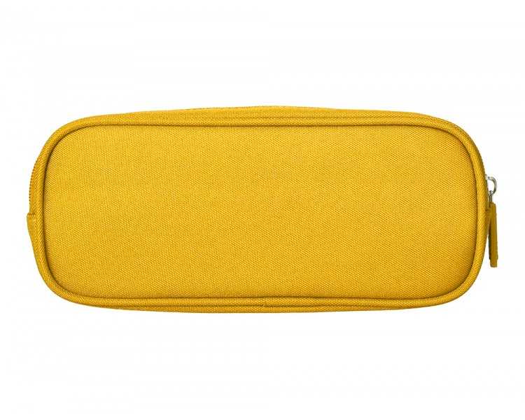 Estuche portatodo liderpapel classic ovalado 2 cremalleras con bolsillo delantero 210x90mm amarillo