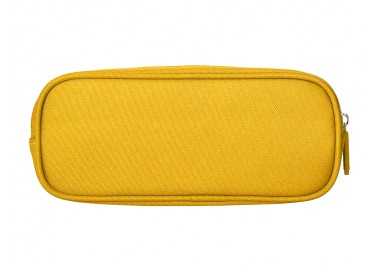 Estuche portatodo liderpapel classic ovalado 2 cremalleras con bolsillo delantero 210x90mm amarillo