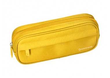 Estuche portatodo liderpapel classic ovalado 2 cremalleras con bolsillo delantero 210x90mm amarillo