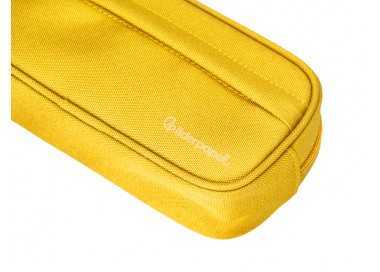 Estuche portatodo liderpapel classic ovalado 2 cremalleras con bolsillo delantero 210x90mm amarillo