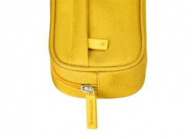 Estuche portatodo liderpapel classic ovalado 2 cremalleras con bolsillo delantero 210x90mm amarillo