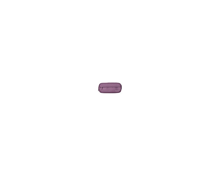 Estuche portatodo liderpapel classic ovalado 2 cremalleras con bolsillo delantero 210x90mm morado empolvado