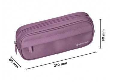 Estuche portatodo liderpapel classic ovalado 2 cremalleras con bolsillo delantero 210x90mm morado empolvado Estuche portatodo liderpapel classic ovalado 2 cremalleras con bolsillo delantero 210x90mm morado empolvado