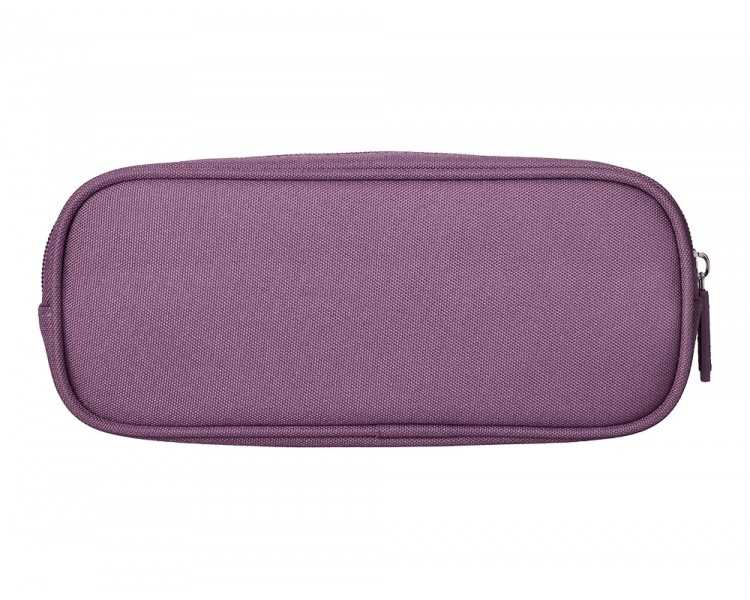 Estuche portatodo liderpapel classic ovalado 2 cremalleras con bolsillo delantero 210x90mm morado empolvado
