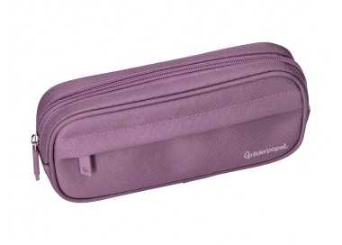Estuche portatodo liderpapel classic ovalado 2 cremalleras con bolsillo delantero 210x90mm morado empolvado Estuche portatodo liderpapel classic ovalado 2 cremalleras con bolsillo delantero 210x90mm morado empolvado